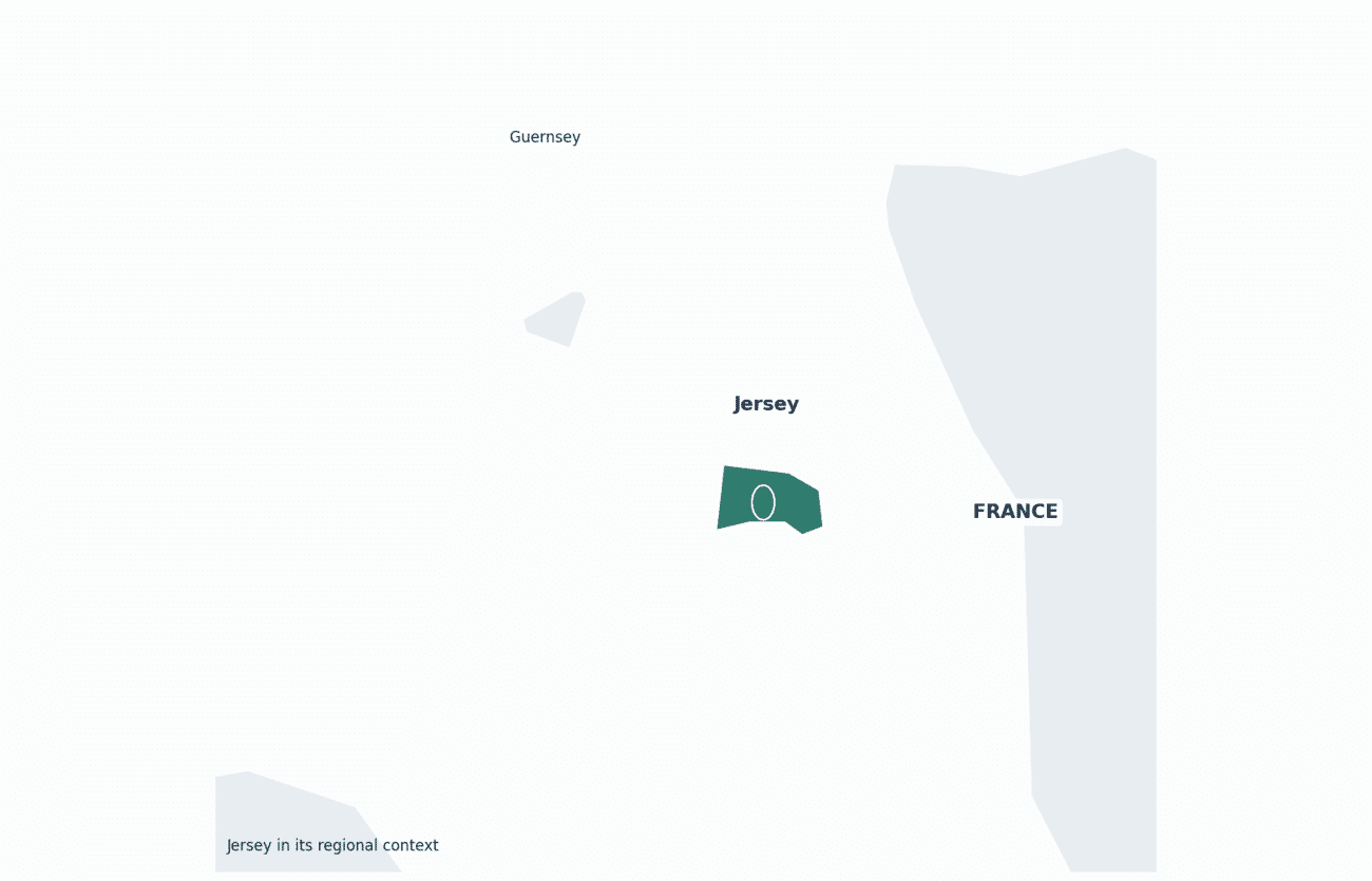 Jersey shown in its regional setting
