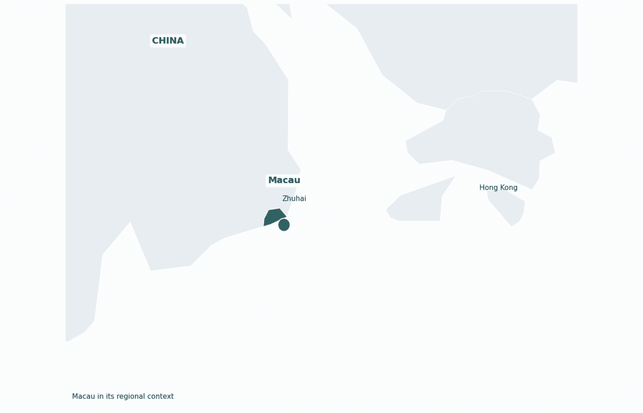 Macau shown in its regional setting