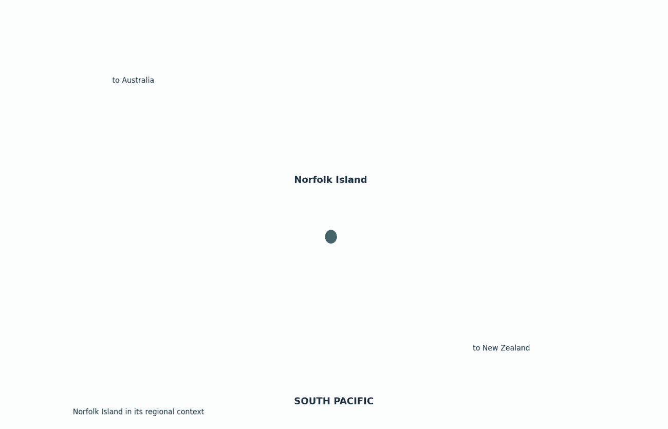 Norfolk Island shown in its regional setting