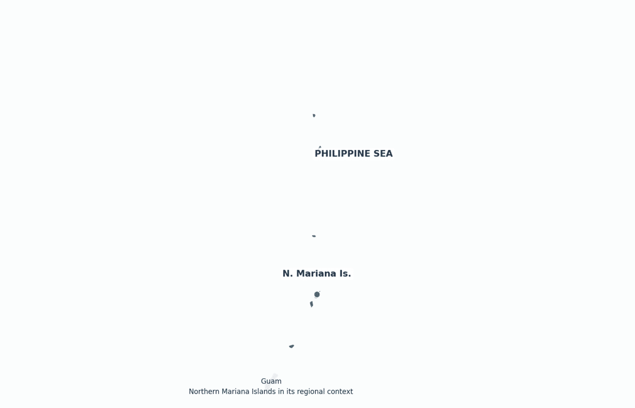 Northern Mariana Islands shown in its regional setting