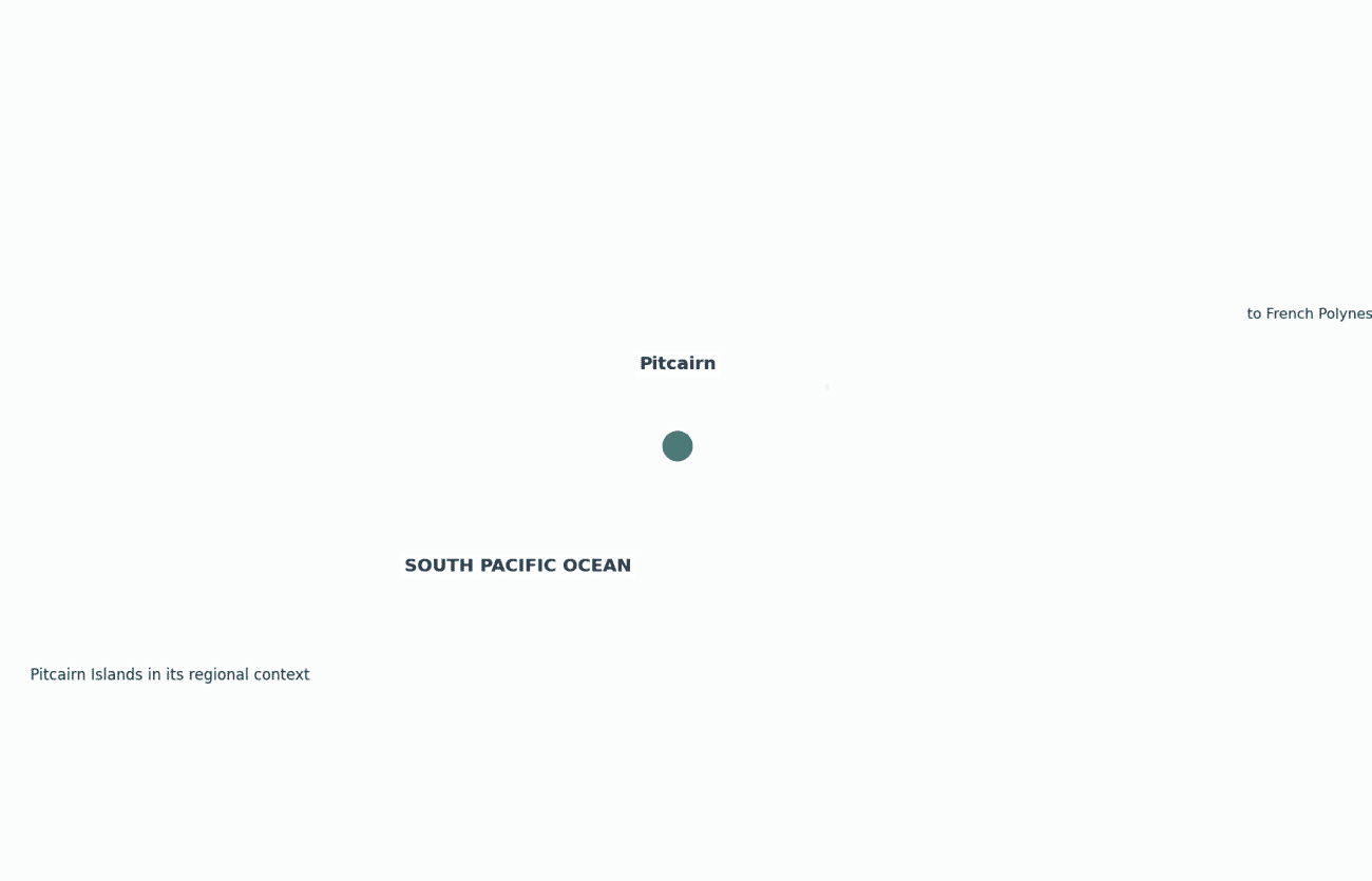 Pitcairn Islands shown in its regional setting