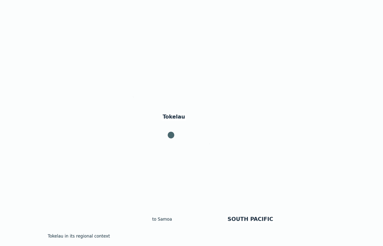Tokelau shown in its regional setting
