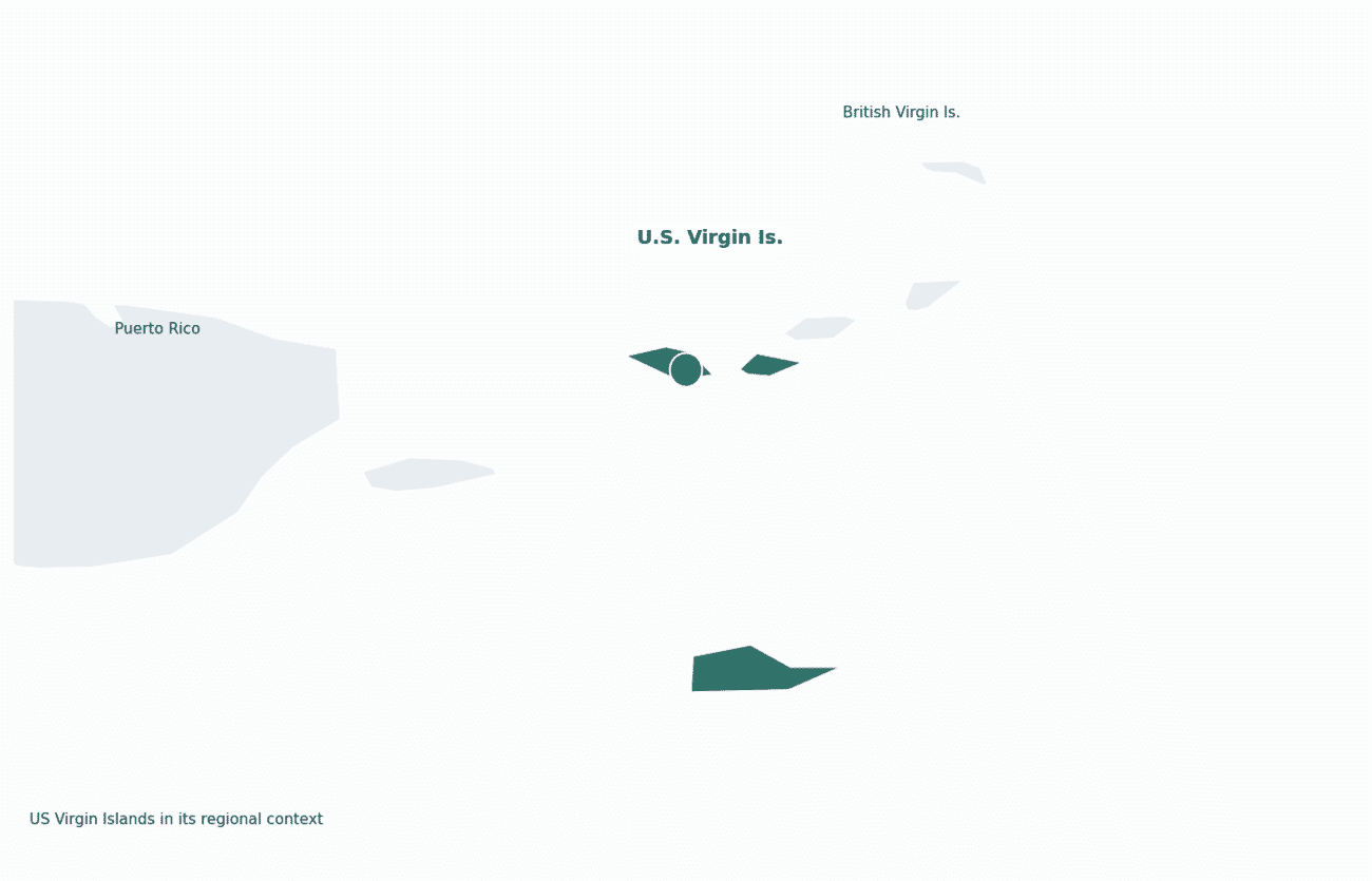 US Virgin Islands shown in its regional setting