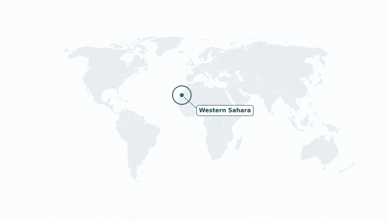 Western Sahara location on the world map