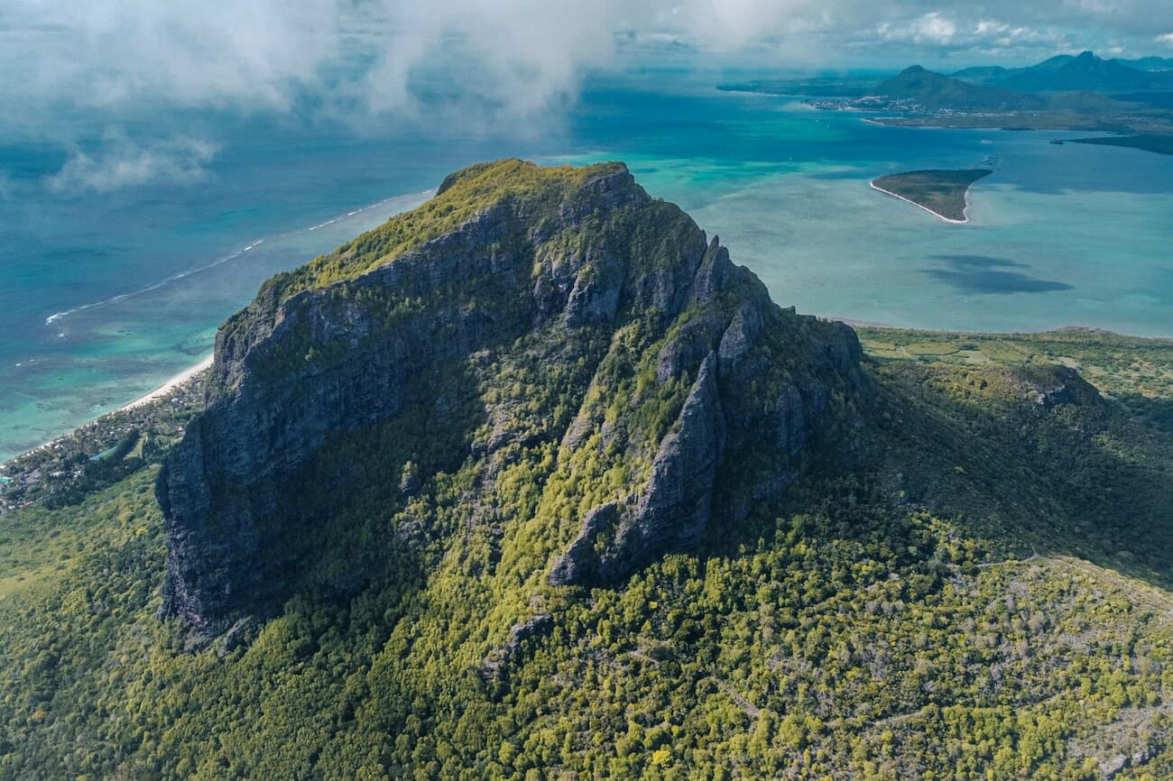 Le Morne Brabant anchors the lagoon-ringed southwest corner of Mauritius