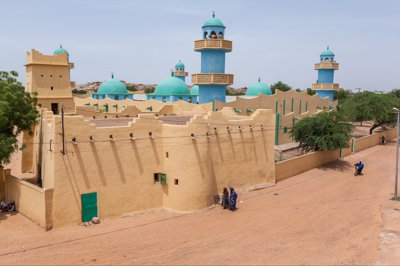 Mudbrick architecture and minarets in Zinder, Niger