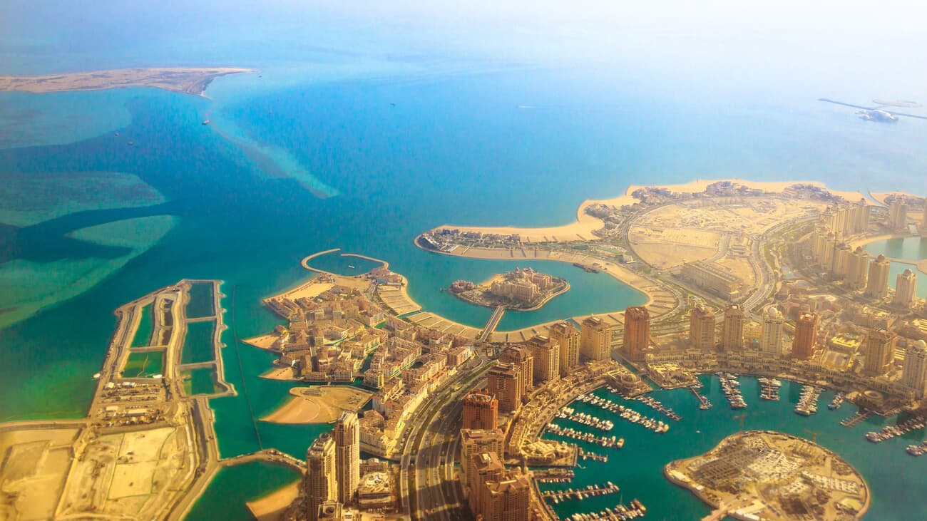 Aerial view of The Pearl-Qatar