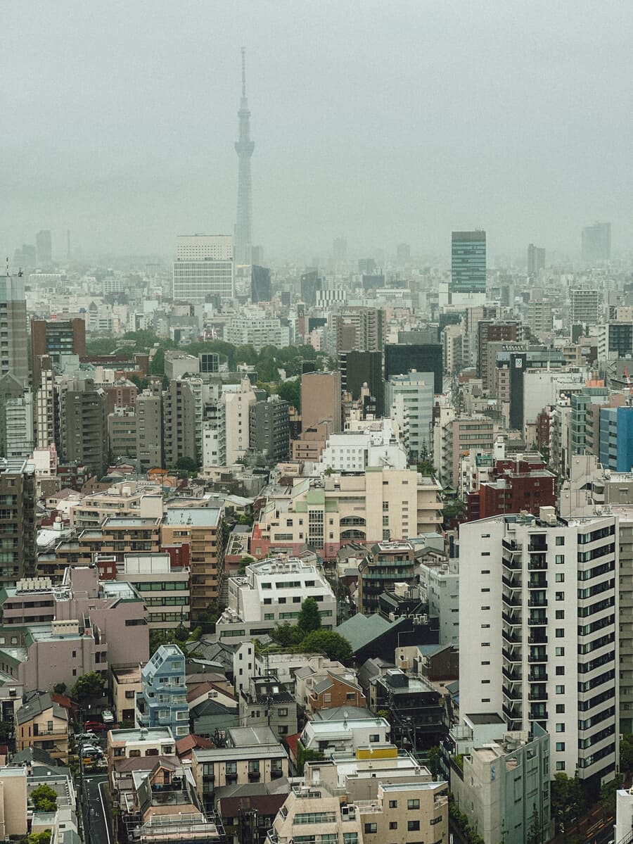 Tokyo-like Skyline with Tokyo Tower in a Misty Morning