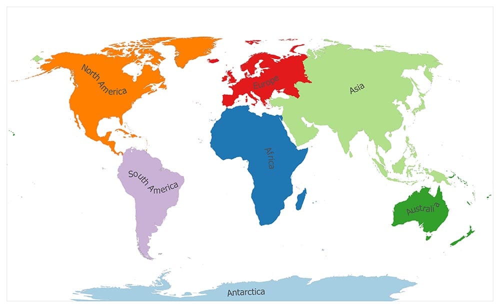 What are the 7 Continents of the World/World Continents Map 12