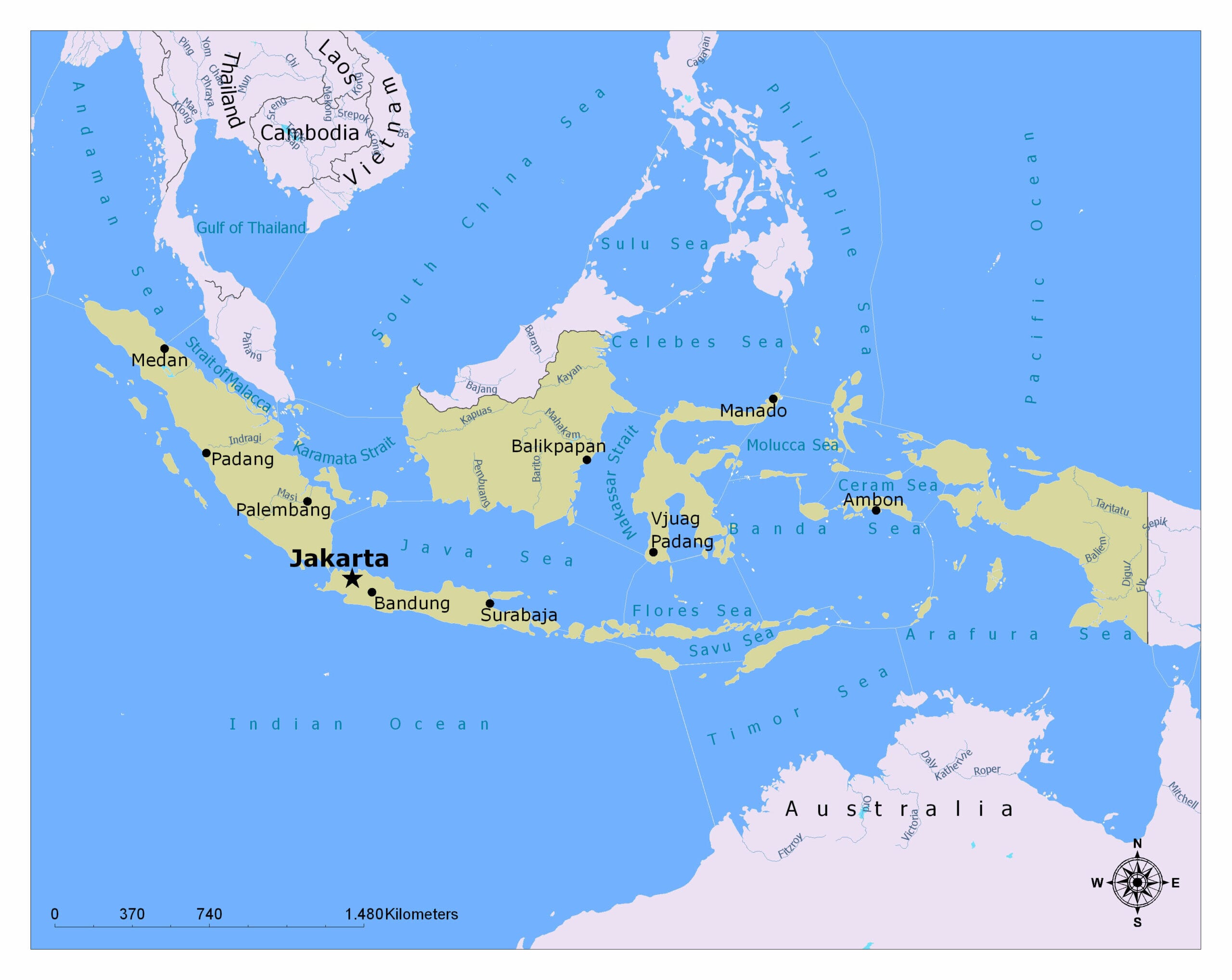 Jakarta on the world map
