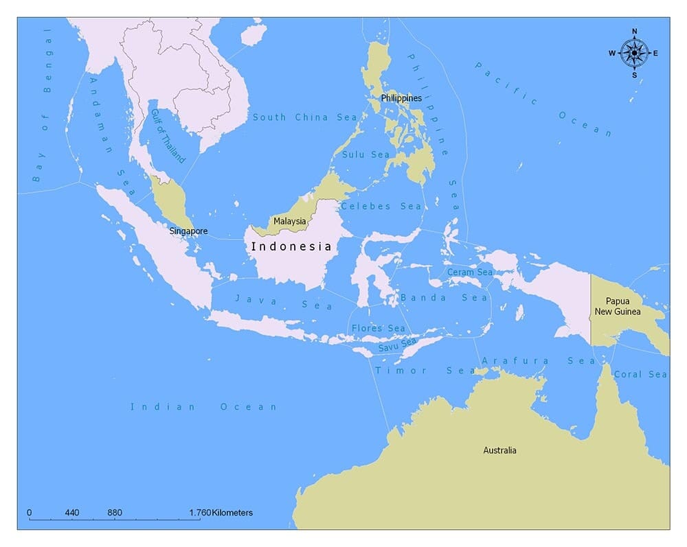 Indonesia Flag Map and Meaning Mappr