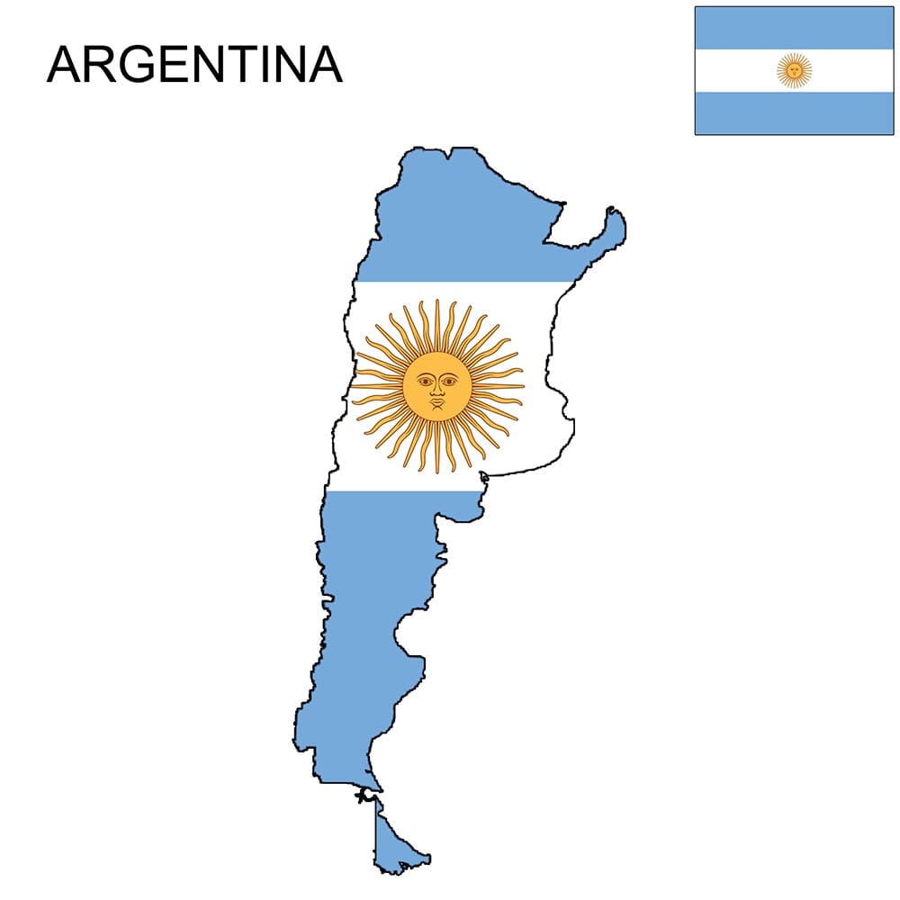 Argentina Flag kort og betyder 1