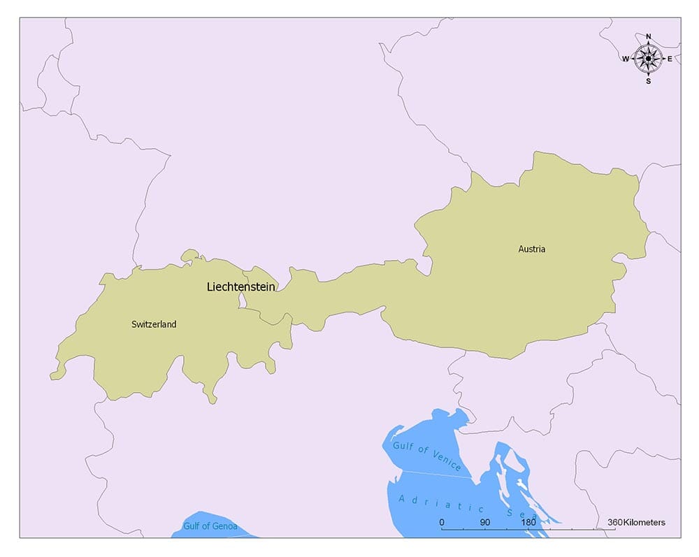 Liechtenstein Flag Map and Meaning | Mappr