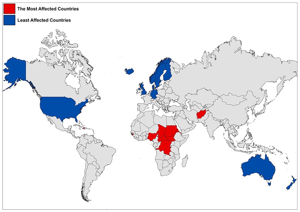 Countries Most Affected by Global Warming | Mappr