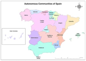 Autonomous Communities of Spain/Regions of Spain | Mappr