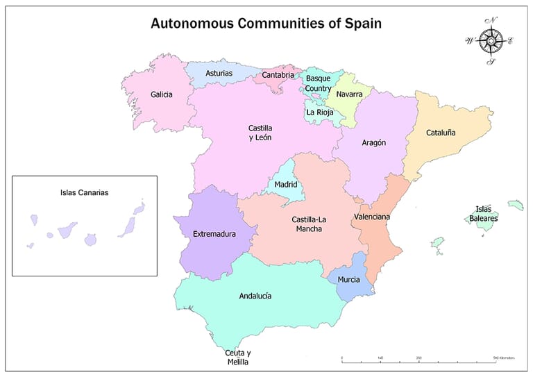 Autonomous Communities of Spain/Regions of Spain | Mappr