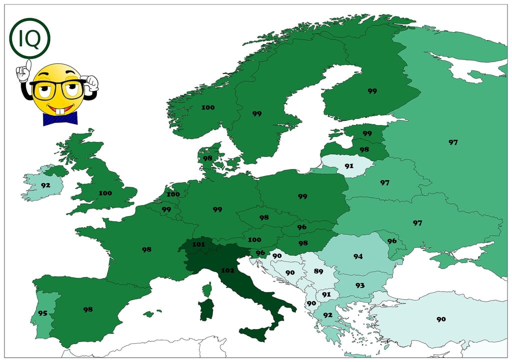 IQ map of the world - Italic Roots