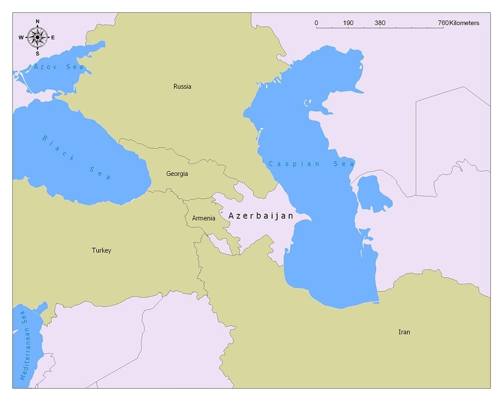 Azerbaijan Flag Map and Meaning | Mappr