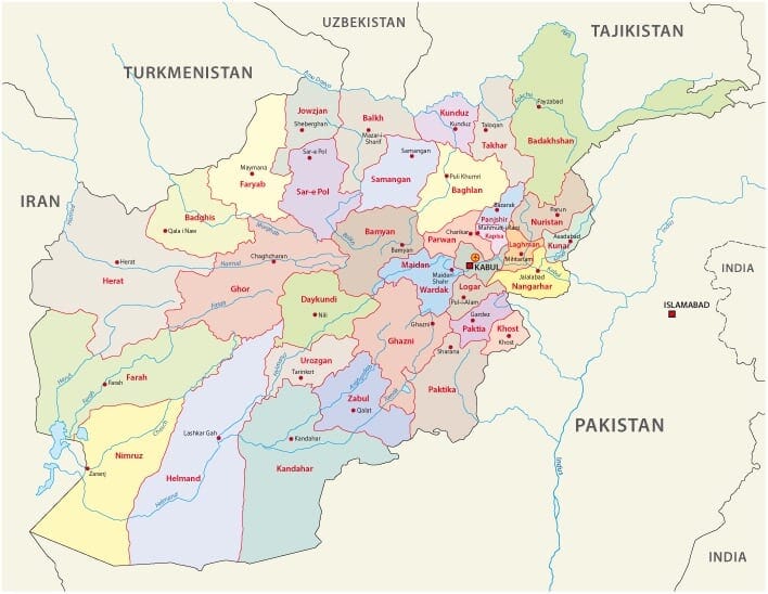 Afghanistan Provinces Map Mappr   Image 330 