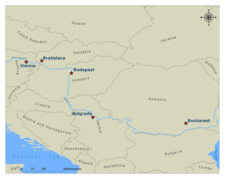 Danube R Map Capital Cities on the Danube River Map | Mappr