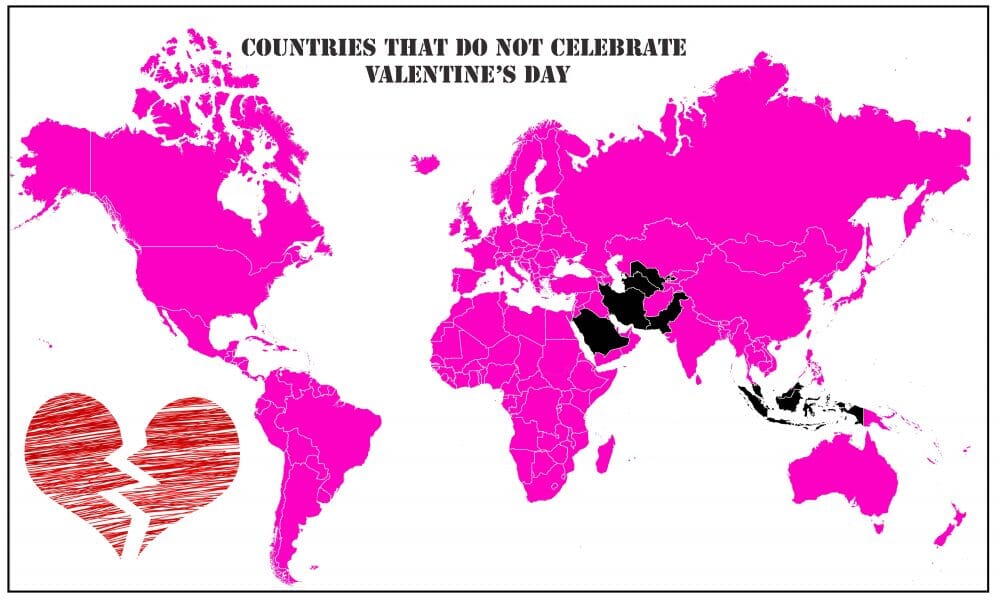 What countries celebrate valentines day