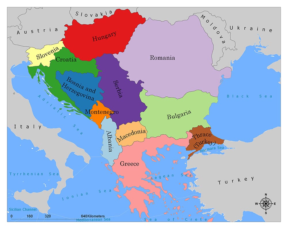 balkan peninsula on world map