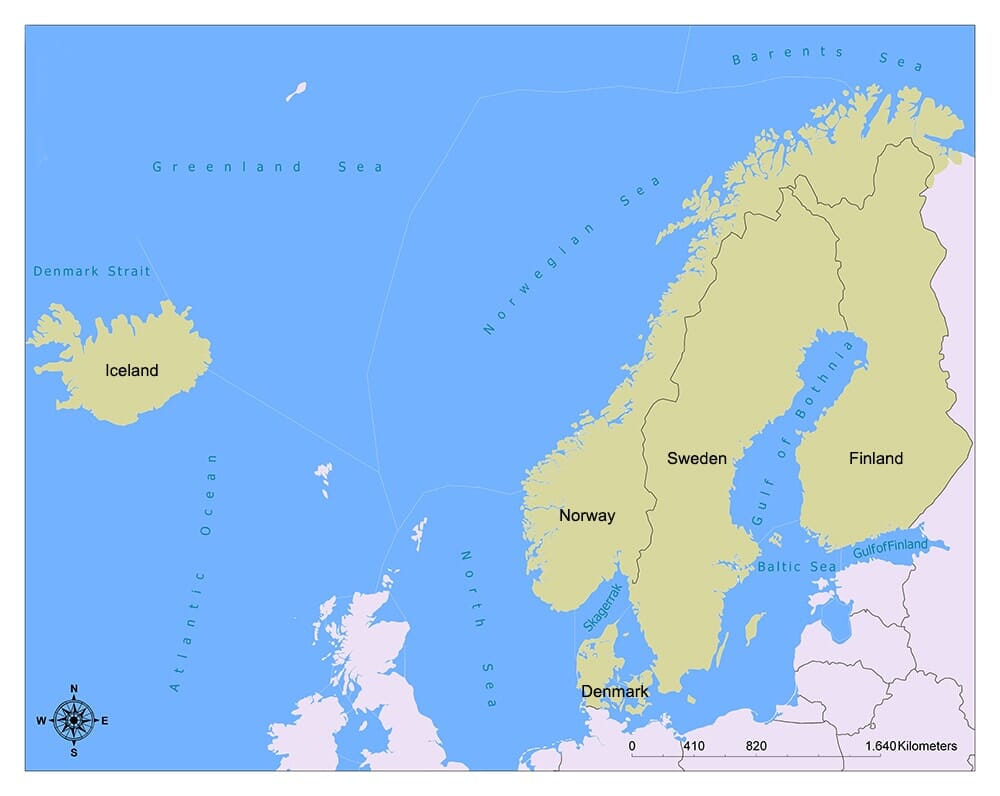 scandinavian peninsula on world map
