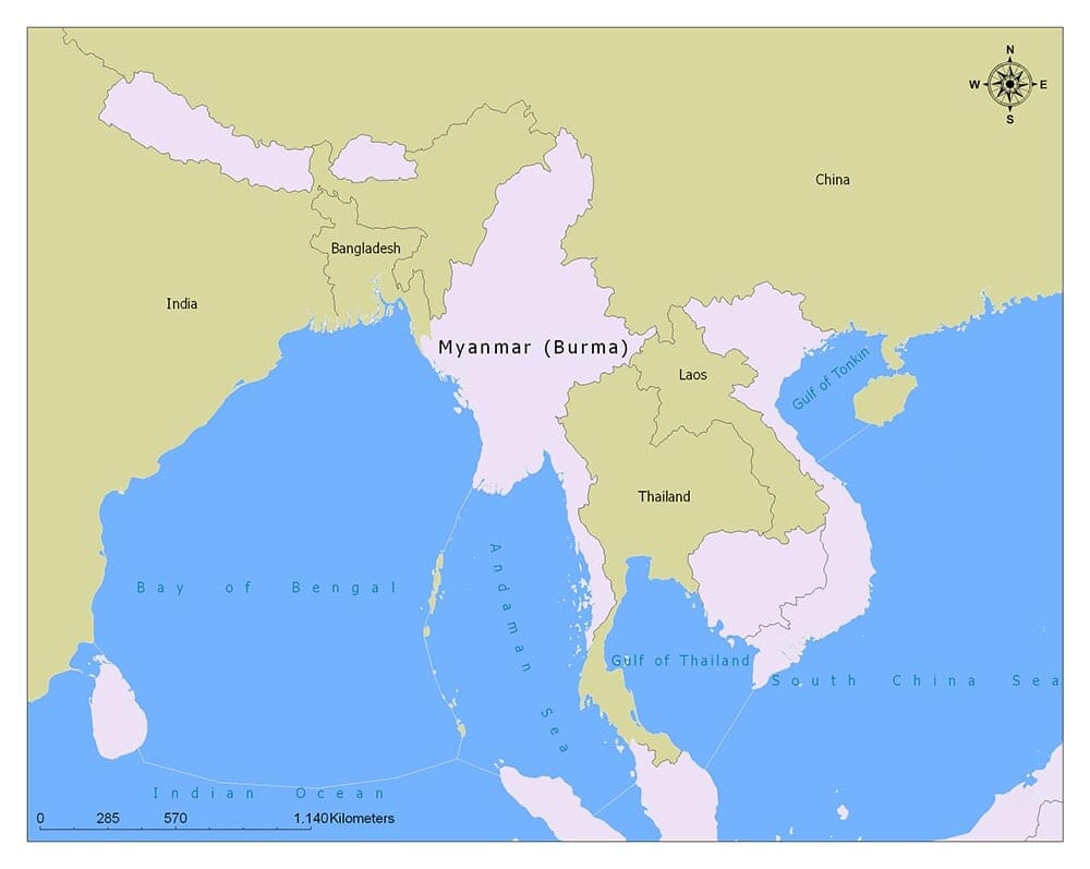 Myanmar Flag Map and Meaning Mappr