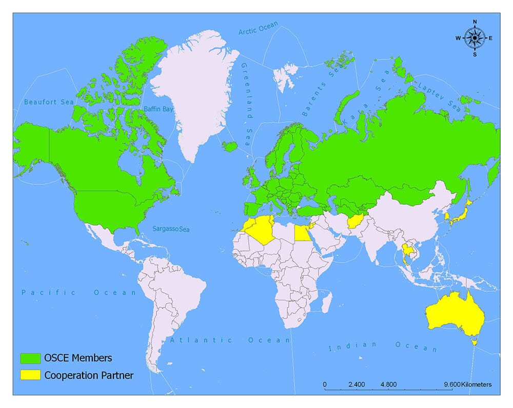 Organization for Security and Co-operation in Europe/OSCE Members Map ...