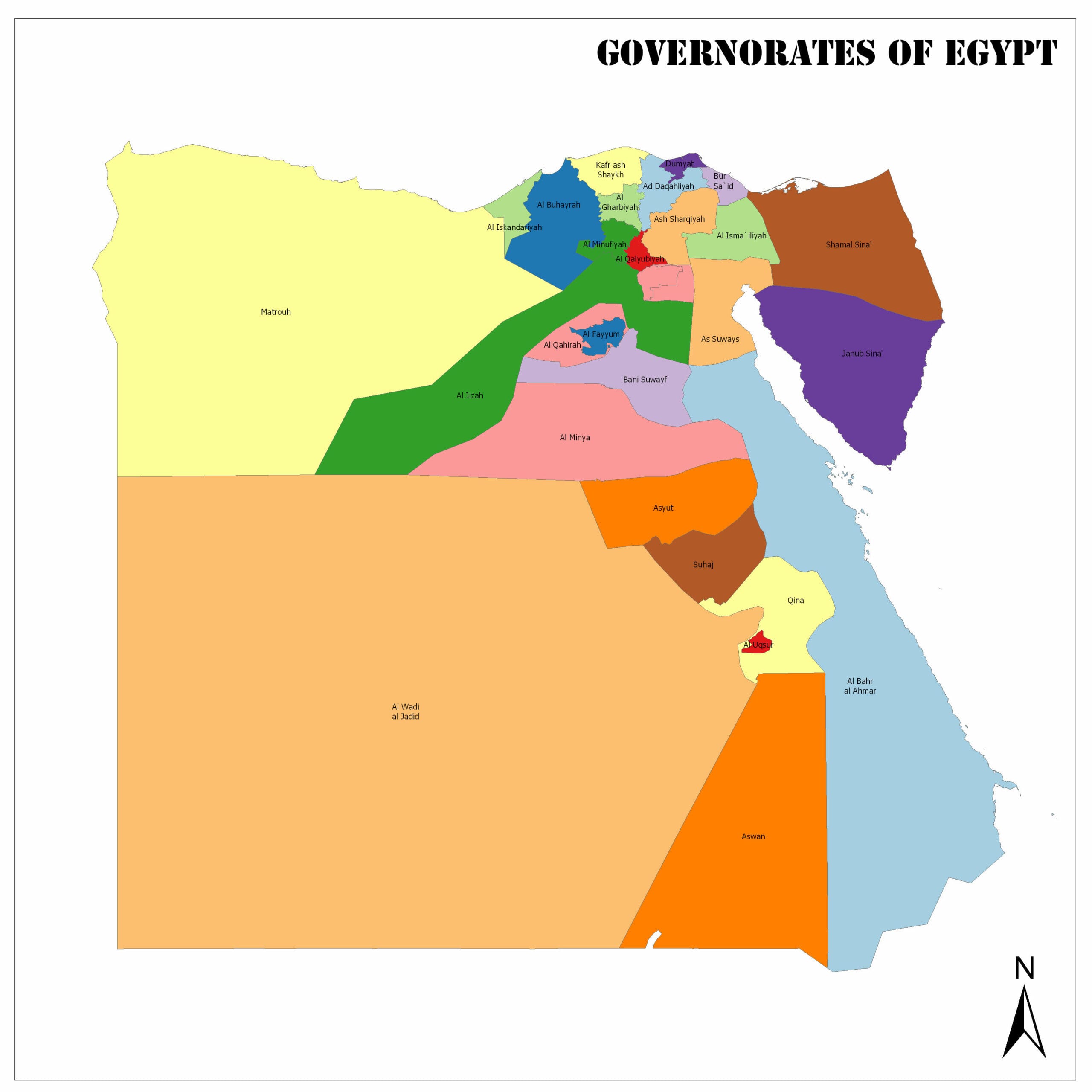 Governorates Of Egypt; Provincial Divisions Of Egypt | Mappr