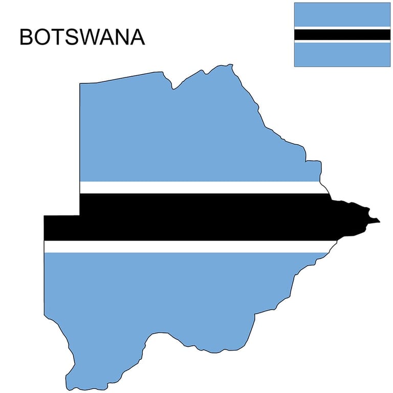 Botswana Flag Map and Meaning | Mappr