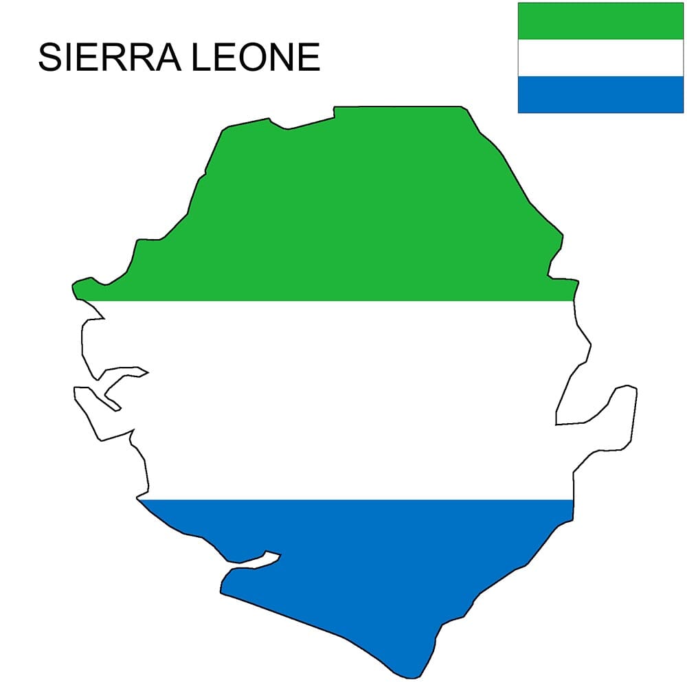 Sierra Leone National Flag Colors Diagonal Striped Leggings