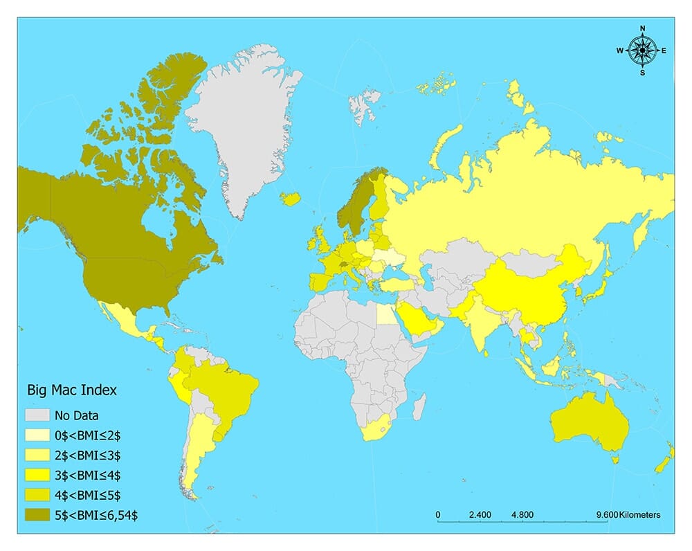 What is the Big Mac Index?/Big Mac Index by Countries Mappr