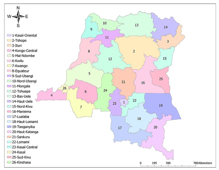 Provinces of the Democratic Republic of the Congo | Mappr