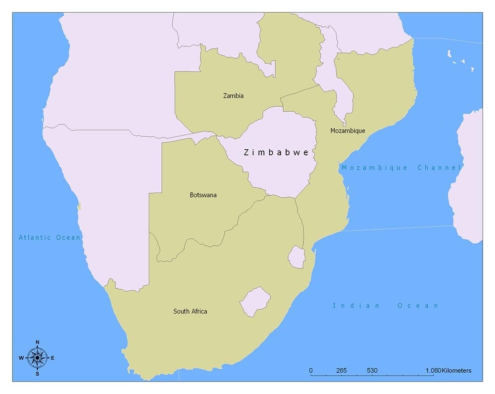 Zimbabwe Flag Map and Meaning Mappr