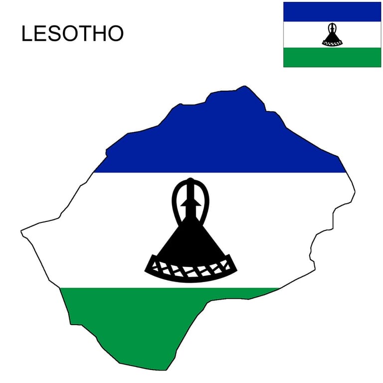 Lesotho Flag Map and Meaning | Mappr