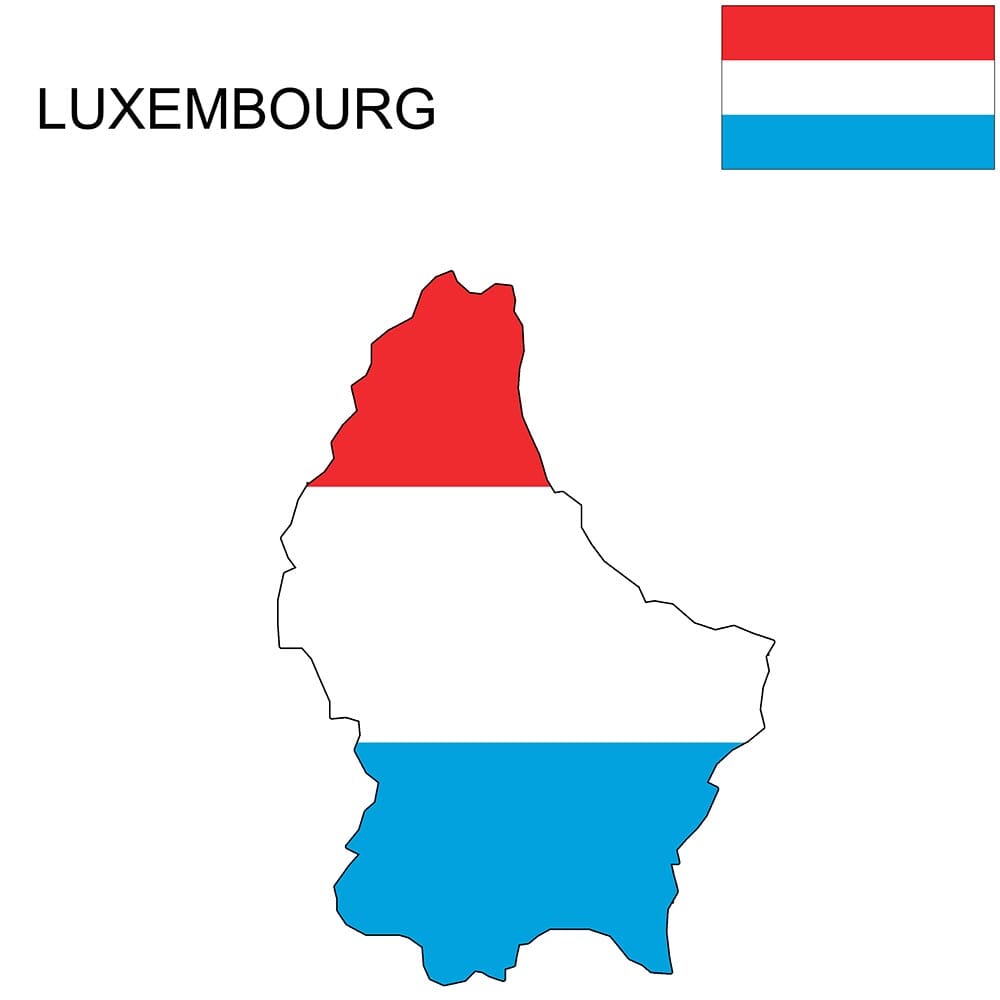 mapa da bandeira do Luxemburgo 