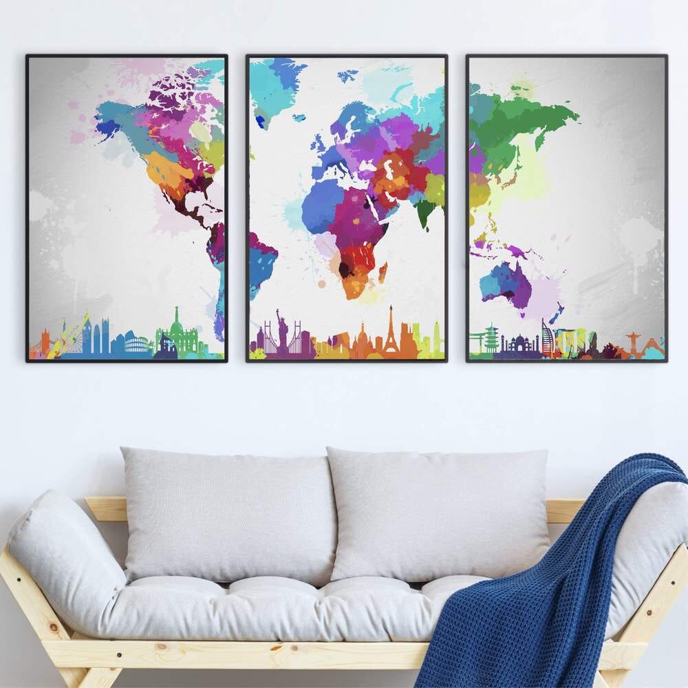 Best World Map Canvas 4 Top In 2024 Mappr   Artistic World Map Canvas Art 