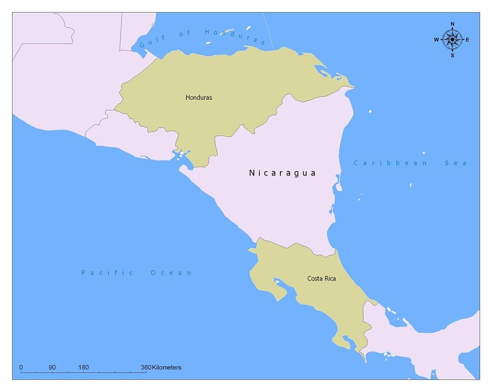 Nicaragua Flag Map and Meaning | Mappr