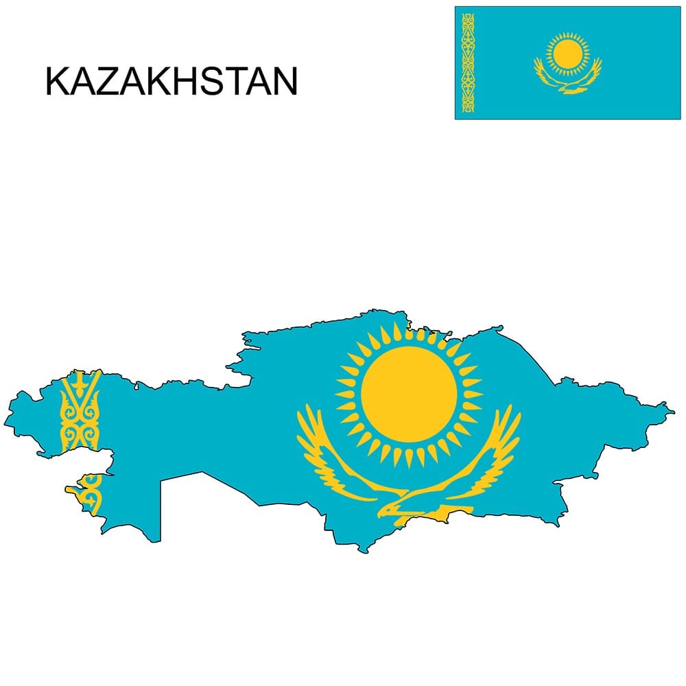 Kazakhstan Flag Map and Meaning | Mappr