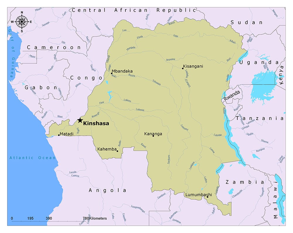 What is the Capital of the Democratic Republic of the Congo? | Mappr