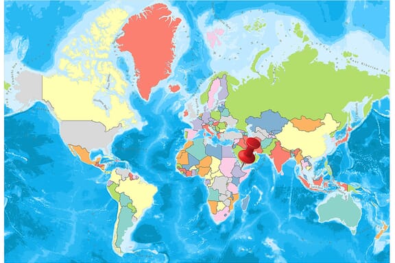 Djibouti on the World Map