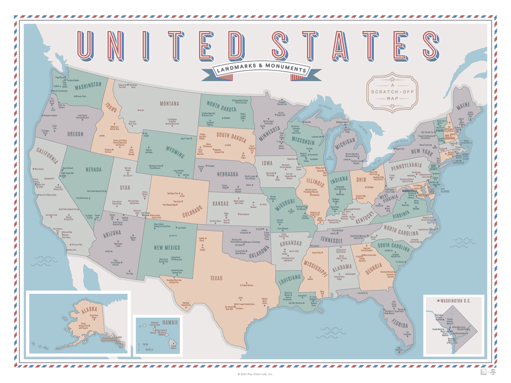 Best USA Scratch Off Maps 8 Top - Usa Landmarks Monuments Scratch Off Map