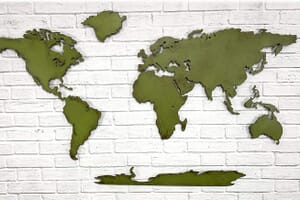 metal world map
