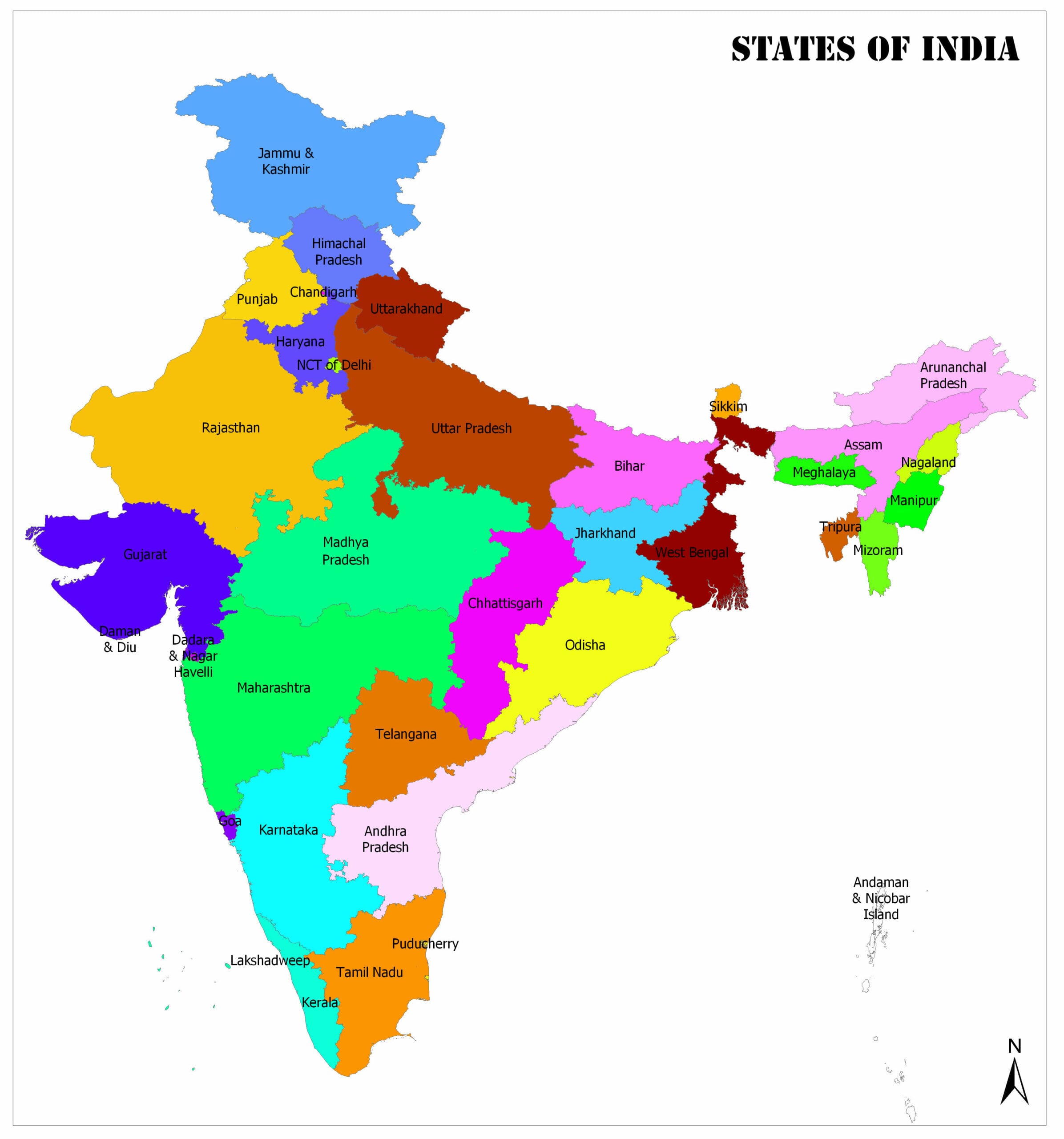 INDIAN STATES - Learn the States of India Easily on Map - YouTube