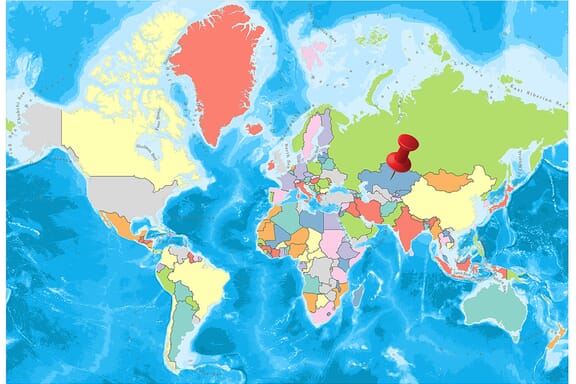 Kazakhstan on the World Map