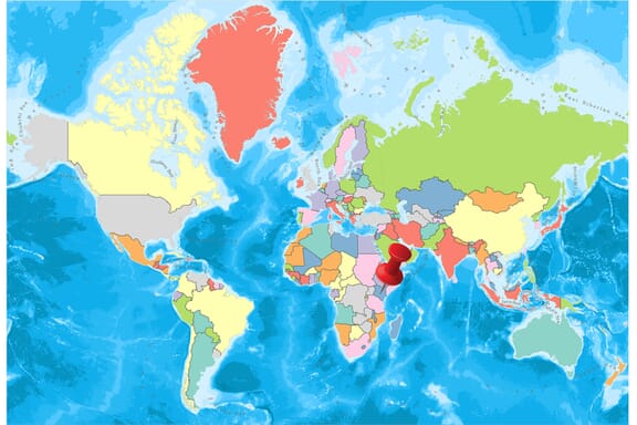 Kenya on the World Map