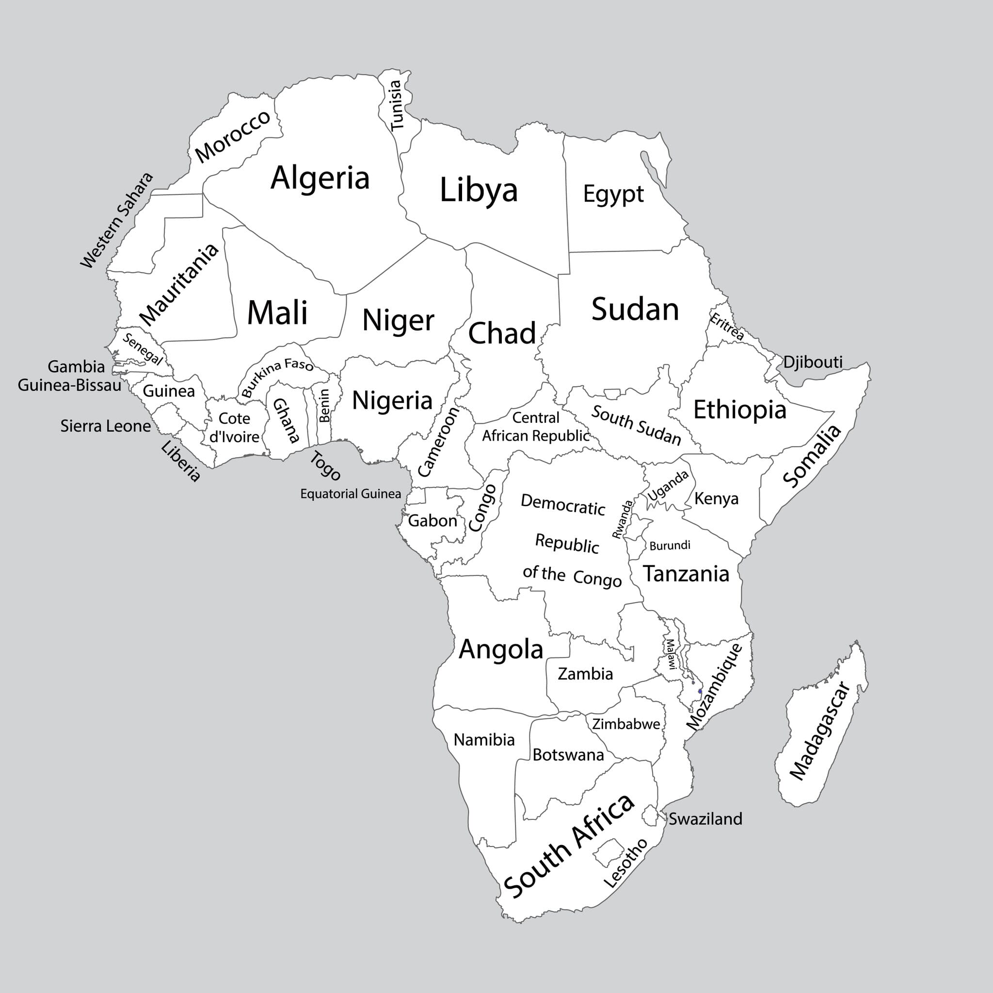 Africa Blank Maps Mappr