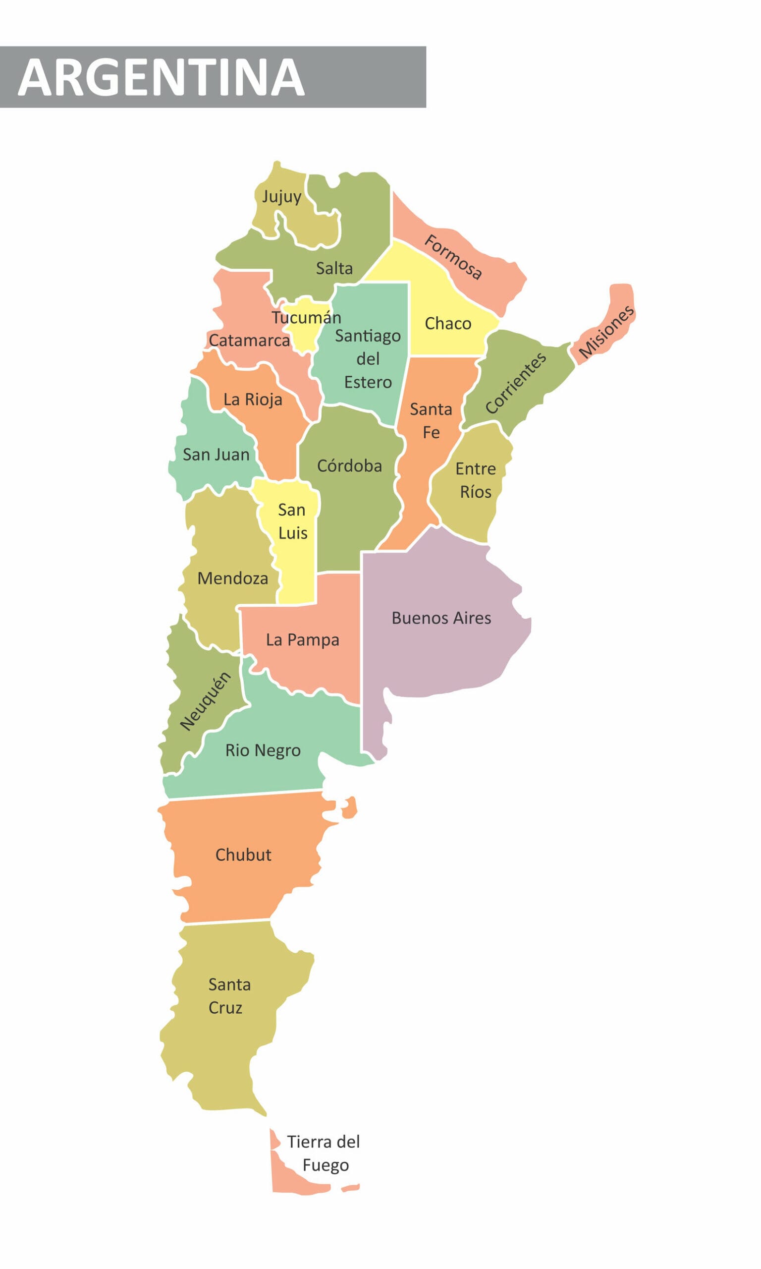 Argentina Region Map Scaled 