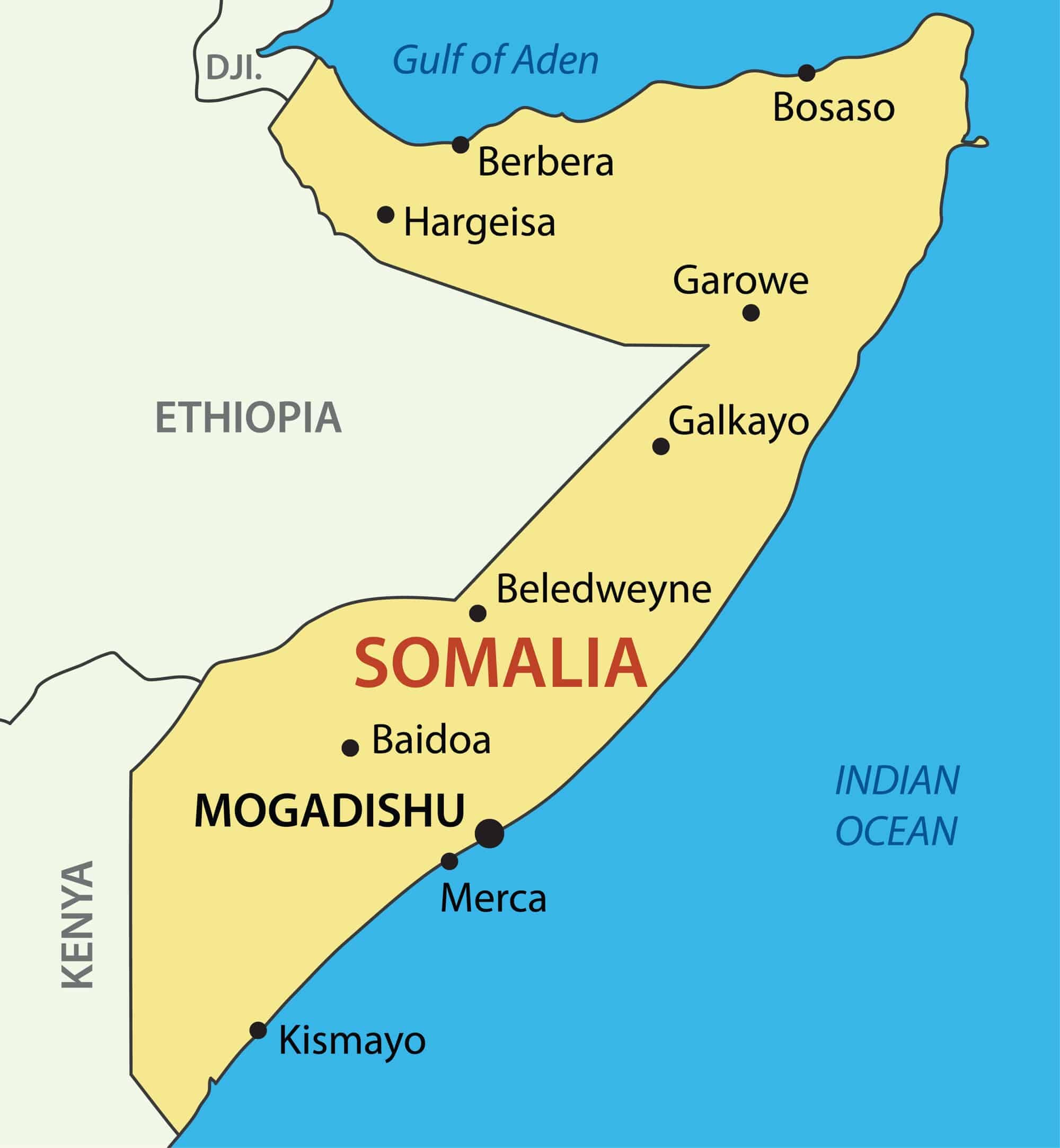 Somalia Map With Cities And Regions Mappr   Image 9 